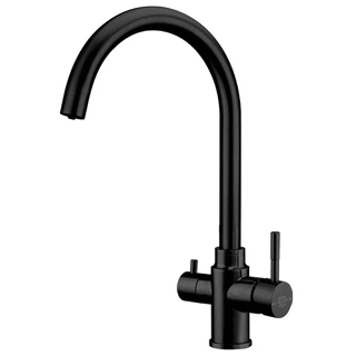 Bateria kuchenna trojdrożna kran FilterLogic Tazmin (czarna / gun black)