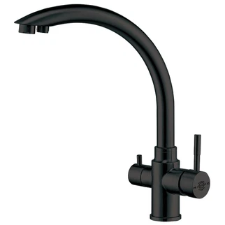 Bateria kuchenna trojdrożna kran FilterLogic Madeira (czarna / gun black)