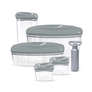 Zestaw pojemników prożniowych do przechowywania żywności DAFI SET5 (stalowy)