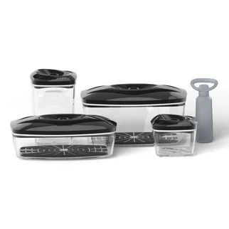 Zestaw pojemników prożniowych do przechowywania żywności DAFI SET4 (czarny)