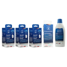 Zestaw do konserwacji ekspresu Bosch Siemens: 3x filtr Intenza TCZ7003 17000705 + tabletki czyszczące 312504 + odkamieniacz 500ml 311968 - miniatura 1