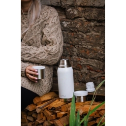 Termos turystyczny z kubkiem Vialli Design FUORI 1000ml (biały) 27619 - miniatura 6