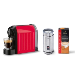 Ekspres ciśnieniowy Tchibo Cafissimo EASY Red + kapsułki Crema Rich Aroma 30 + spieniacz automatyczny do mleka - miniatura 1