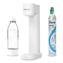 Saturator do wody Dafi PushAir (biały srebrny) + 1x butelka 0,7L + nabój CO2 (zestaw startowy) - miniatura 1