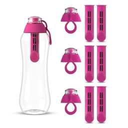 Butelka filtrująca do wody kranowej DAFI 0.5L (flamingowy) +7 filtrów +4 nakrętki - miniatura 1