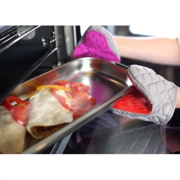 Rękawica kuchenna silikonowa bawełniana Vialli Design LIVIO 8993 (szaro-czerwona) - miniatura 2