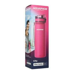Butelka filtrująca wodę Aquaphor City 500ml (różowa) + opakowanie filtrów - miniatura 2