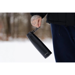 Butelka termiczna Vialli Design FUORI 500ml z uchwytem 12/24h (czarna) - miniatura 4