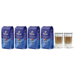 Kawa ziarnista Tchibo Exclusive 4kg + szklanki termiczne do latte FilterLogic CFL-670 w zestawie - miniatura 1
