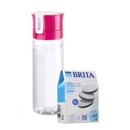 Butelka filtrująca Brita Fill&Go (różowa) + 4szt. filtrów Microdisk - miniatura 1