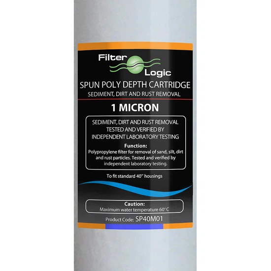 Wkład sedymentacyjny 40" polipropylenowy FilterLogic 1um SP40M01 Slimline - miniatura 2