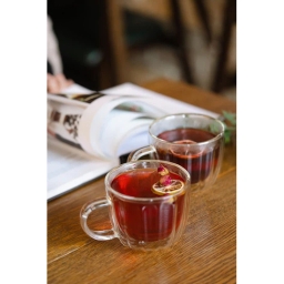 Szklanki termiczne do kawy i herbaty z uchem Vialli Design TULIP 250ml (4szt.) 28784 - miniatura 4