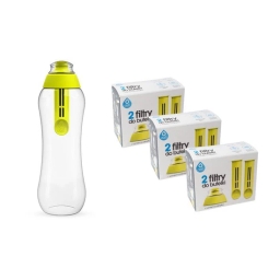 Butelka filtrująca do wody kranowej DAFI 0.5L (cytrynowa) +7 filtrów +4 nakrętki - miniatura 3