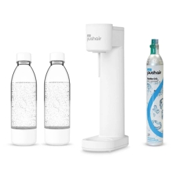 Saturator do wody Dafi PushAir (biały) + 2x butelka 0,7L + nabój CO2 (zestaw startowy) - miniatura 1