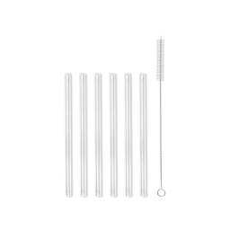 Ekologiczne słomki szklane proste Vialli Design VITA 15cm (6szt.) + szczoteczka do czyszczenia 26582 - miniatura 1