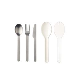 Zestaw 3 sztućców (nóż, widelec, łyżka) Ellipse Nordic White 105760030600 (białe) - miniatura 1