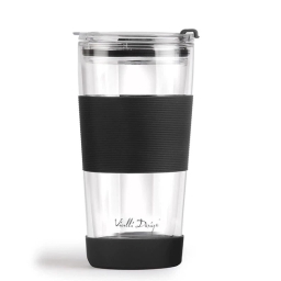 Szklany kubek do kawy ze słomką Vialli Design FUORI 600ml 30374 (czarny) - miniatura 2