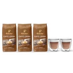 Kawa ziarnista Tchibo Crema Intense 3kg + szklanki termiczne do cappuccino FilterLogic CFL-660 w zestawie - miniatura 1