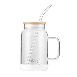 Słoik szklany ze słomką Vialli Design Fuori 600ml 29835 (biały) - miniatura 1