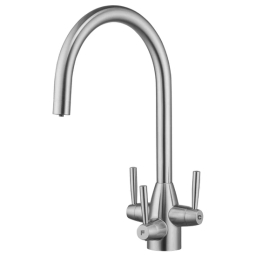 Bateria kuchenna trojdrożna kran FilterLogic Bali (stal szczotkowana) - miniatura 1