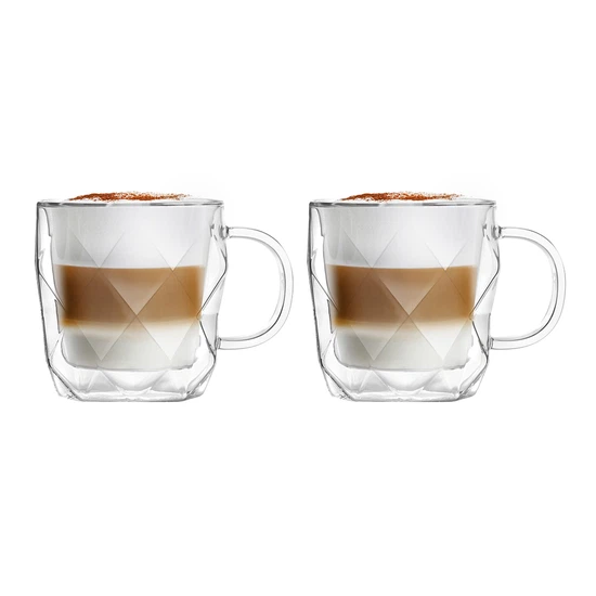 Szklanka termiczna kubek do kawy Vialli Design GEO 450ml 28500 (2szt.) - miniatura 1