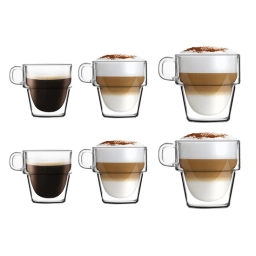 Szklanki termiczne do kawy i herbaty Vialli Design SENSO 2x150ml +2x280ml + 2x350ml (6szt.) 27466 - miniatura 1