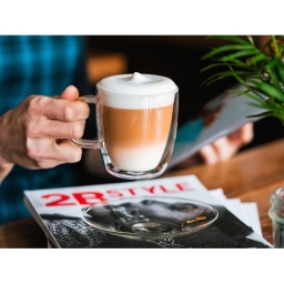 Szklanki termiczne ze spodkiem do kawy i herbaty Vialli Design AMO 250ml (4szt.) 27565 - miniatura 2