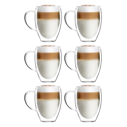 Szklanki termiczne do kawy z uszkiem Vialli Design NOA 360ml (6szt.) 29774 - miniatura 1