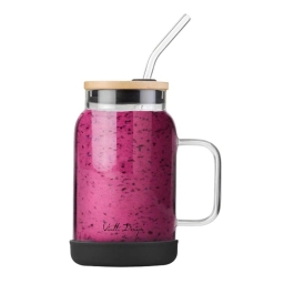 Słoik szklany ze słomką Vialli Design Fuori 600ml 29804 (czarny) - miniatura 3