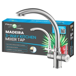 Bateria kuchenna trojdrożna kran FilterLogic Madeira (stal szczotkowana) - miniatura 2