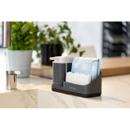 Zestaw kuchenny dozownik + ociekacz na sztućce Vialli Design LIVIO DUO (szary) - miniatura 6