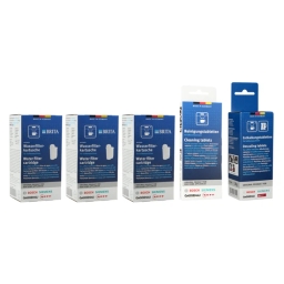 Zestaw do konserwacji ekspresu Bosch Siemens: 3x filtr Intenza TCZ7003 17000705 + tabletki czyszczące 312504 + tabletki odkamieniające 311864 - miniatura 1