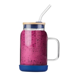 Słoik szklany ze słomką Vialli Design Fuori 600ml 29811 (granatowy) - miniatura 3
