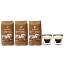 Kawa ziarnista Tchibo Crema Intense 3kg + szklanki termiczne do espresso FilterLogic CFL-655 w zestawie - miniatura 1