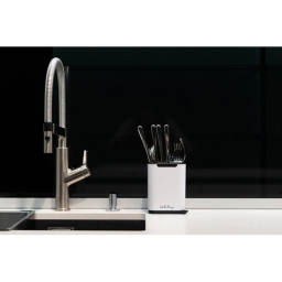 Zestaw kuchenny dozownik + ociekacz na sztućce Vialli Design LIVIO DUO (biały) - miniatura 4