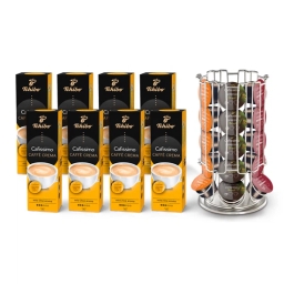 Kawa kapsułki Tchibo Cafissimo Crema Fine Aroma 80szt. + stojak w zestawie - miniatura 1