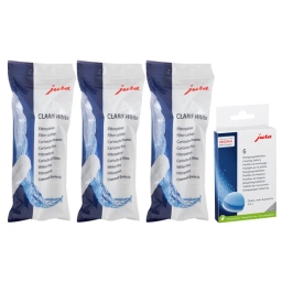 Zestaw do konserwacji Jura: filtr White 60209 (3 szt.) + tabletki czyszczące 62715 - miniatura 1