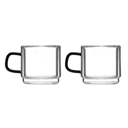 Szklanki termiczne do kawy espresso Vialli Design CARBON 80ml (2szt.) - miniatura 1