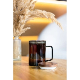 Szklanka do herbaty z zaparzaczem Vialli Design SOHO 350ml 29361 (grafitowa) - miniatura 4