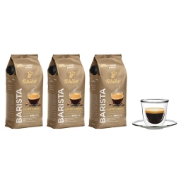Kawa ziarnista Tchibo Barista Caffe Crema 3kg + szklanka termiczna do espresso ze spodkiem FilterLogic CFL-657 w zestawie - miniatura 1