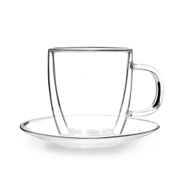 Szklanki termiczne ze spodkiem do kawy i herbaty Vialli Design AMO 250ml (2szt.) 27565 - miniatura 3
