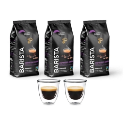 Kawa ziarnista Tchibo Barista Espresso Dark 3kg + szklanki termiczne do espresso FilterLogic CFL-655 w zestawie - miniatura 1