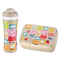 Zestaw śniadaniowy Koziol PEPPA PIG (lunchbox Candy L + butelka bidon na wodę 425ml) - miniatura 1