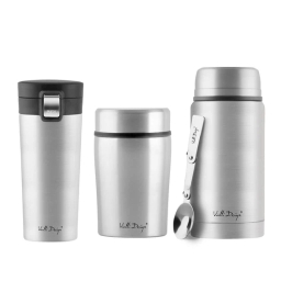 Zestaw termos kubek termiczny Vialli Design FUORI (400ml+500ml+750ml) - stalowy - miniatura 1