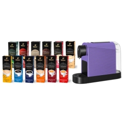 Ekspres ciśnieniowy na kapsułki Tchibo Cafissimo PURE+ (lawendowy) + 120 kapsułek (zestaw degustacyjny) - miniatura 1