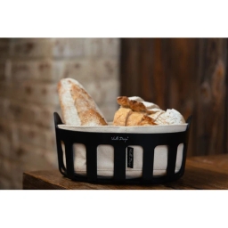 Koszyk na pieczywo z bawełnianym wkładem Vialli Design LIVIO (czarny) 29873 - miniatura 2