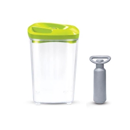 Pojemnik prożniowy do przechowywania żywności SeeYoo 1,3L (seledynowy) z pompką manualną - miniatura 1