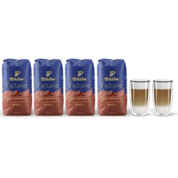 Kawa ziarnista Tchibo Exclusive Medium Roast 4kg + szklanki termiczne do latte FilterLogic CFL-670 w zestawie - miniatura 1