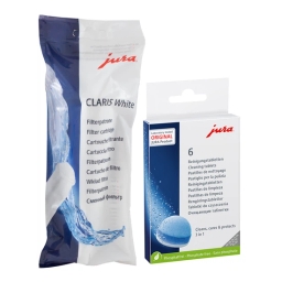 Zestaw do konserwacji Jura: filtr White 60209 + tabletki czyszczące 62715 - miniatura 1