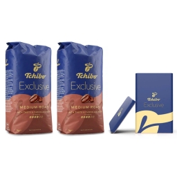 Kawa ziarnista Tchibo Exclusive Medium Roast 2x1 kg + puszka na kawę - miniatura 1